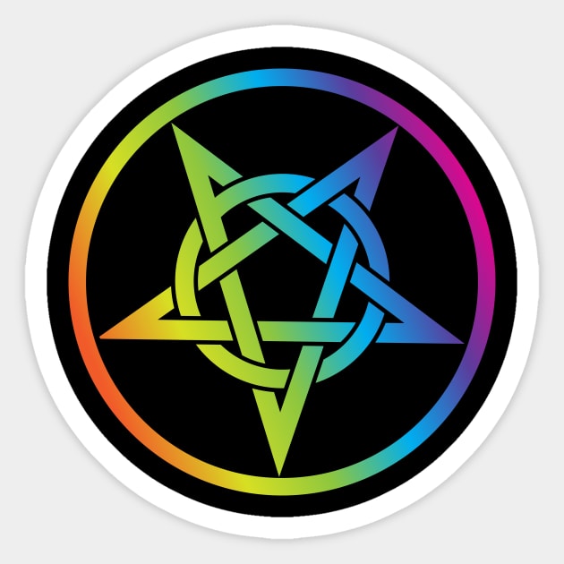 Rainbow Pentagram Sticker by Wearable Designs